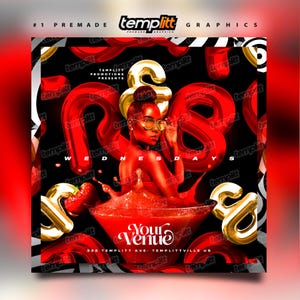 R&B Wednesday Party Flyer, Premade Flyer Template, Event Flyer, Night Club Flyer, Custom Digital Flyer Design