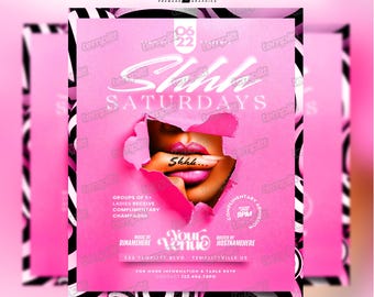 Shhh Saturdays Party Flyer, Premade Flyer Template, Event Flyer, Night Club Flyer, Custom Digital Flyer Design