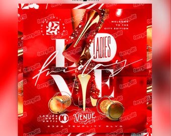 Ladies Love Friday Party Flyer, Premade Flyer Template, Event Flyer, Night Club Flyer, Custom Digital Flyer Design