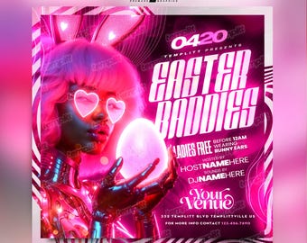 Easter Baddies Party Flyer, Premade Flyer Template, Event Flyer, Night Club Flyer, Custom Digital Flyer Design
