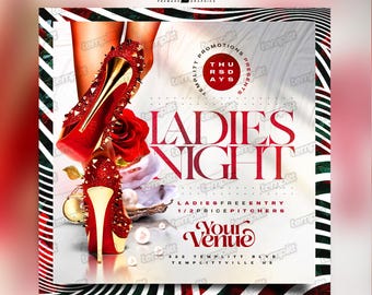 Ladies Night Party Flyer, Premade Flyer Template, Event Flyer, Night Club Flyer, Custom Digital Flyer Design
