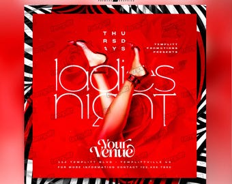 Ladies Night Party Flyer, Premade Flyer Template, Event Flyer, Night Club Flyer, Custom Digital Flyer Design