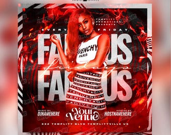 Famous Friday Party Flyer, Premade Flyer Template, Event Flyer, Night Club Flyer, Custom Digital Flyer Design