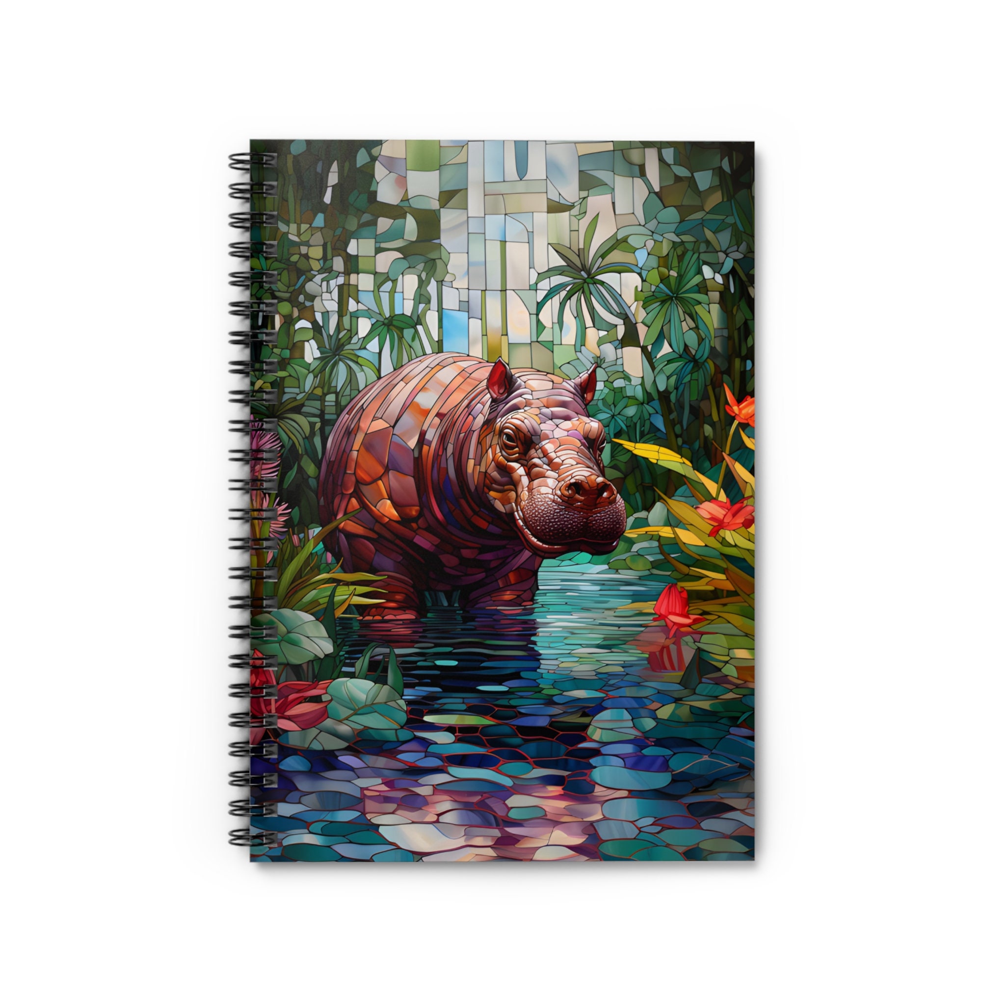 AI 3D stained glass Baby Hippo Graphic Jpeg Pdf Sublimation tumbler wrap  wind suncatcher window clings High Resolution 600 DPI Instant Dl