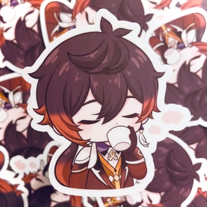 Chibi Z.hongli Genshin Vinyl Sticker | Waterproof, fadeproof, scratch resistant | thick high quality vinyl w/smooth matte finish-Miharu.Myet