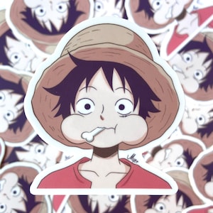 Pirate Anime L.uffy Vinyl Sticker | Waterproof, fadeproof, scratch resistant | thick high quality vinyl w/ smooth matte finish - Miharu.Myet