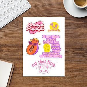 Love Island USA Amaya Papaya Sticker Sheet, Gratatouilly, Season 7, Reality TV, Kiss Cut Stickers