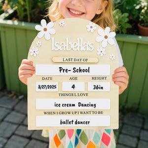 Custom First Day of School Sign, Last Day of School Sign, Kindergarten 1st Day of School Sign, Back to School Sign, Wooden School Board
