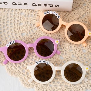 Personalized Name Sunglasses with Floral Daisy Gift for Baby Girls,Toddler Gift,Kids Gift,Custom Baby Name Sunglasses,Children's Cute Gift
