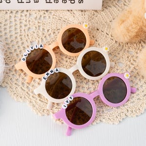 Custom Baby Name Sunglasses with Floral Daisy, Sunglasses Gift for Baby, Toddler Gift, Kids Gift, Baby Kids Sunglasses,Children&#39;s Gift Ideas