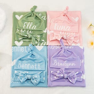 Personalized Newborn Swaddle Blanket, Customized Name Swaddle Set, Kids Blanket, Nursery Blankets, Coming Home Swaddle, Baby Shower Gift