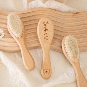 Spazzola per capelli per neonati personalizzata con nome, spazzola per capelli personalizzata con simpatico animale, spazzola per capelli con nome inciso, regalo di compleanno per neonato, baby shower