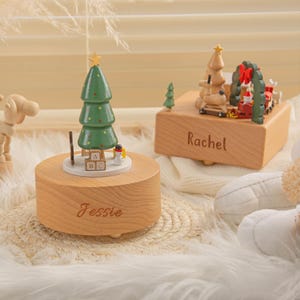 Personalized Engraved Wooden Music Box,Name Music Box Girl for First Birthday,Children&#39;s Musical Boxes Keepsake Gift for New Baby,Music Gift