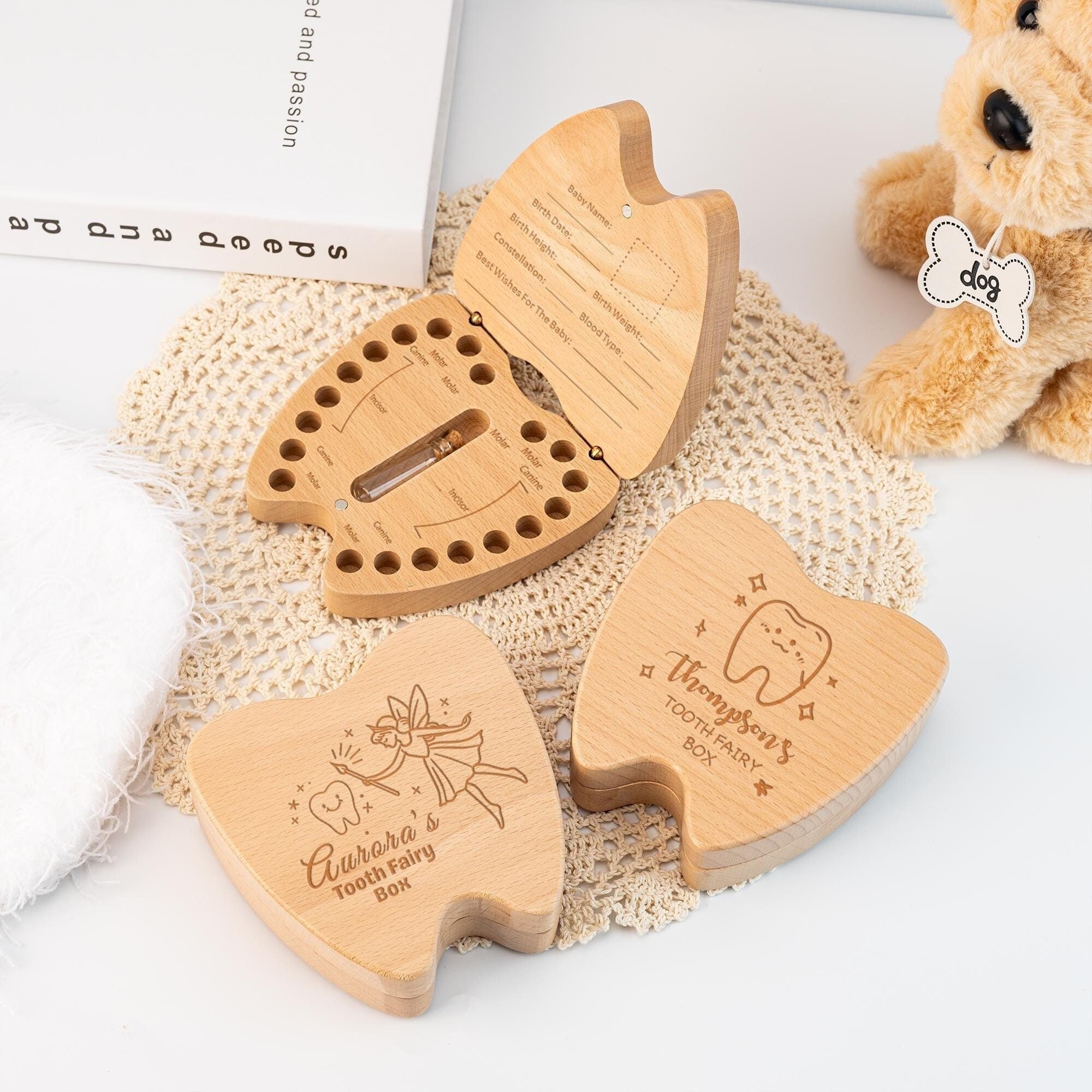 First Tooth Fairy Box,Tooth Keepsake Box,Personalized Wooden Tooth Fairy for Kids,Tooth Fairy Trays,Baby Tooth Keepsake,Tooth Fairy Pillow