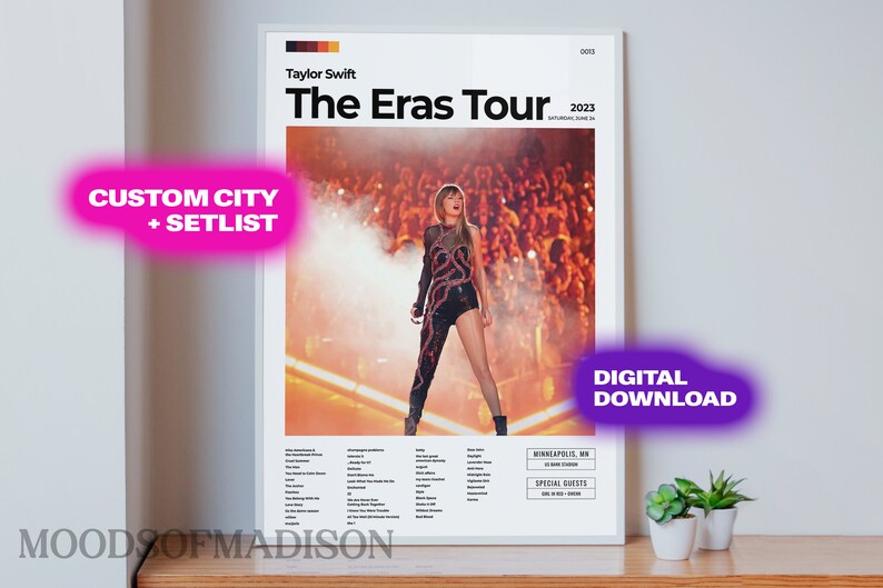 Minneapolis Night 2 Custom Eras Tour Date Setlist Poster Etsy