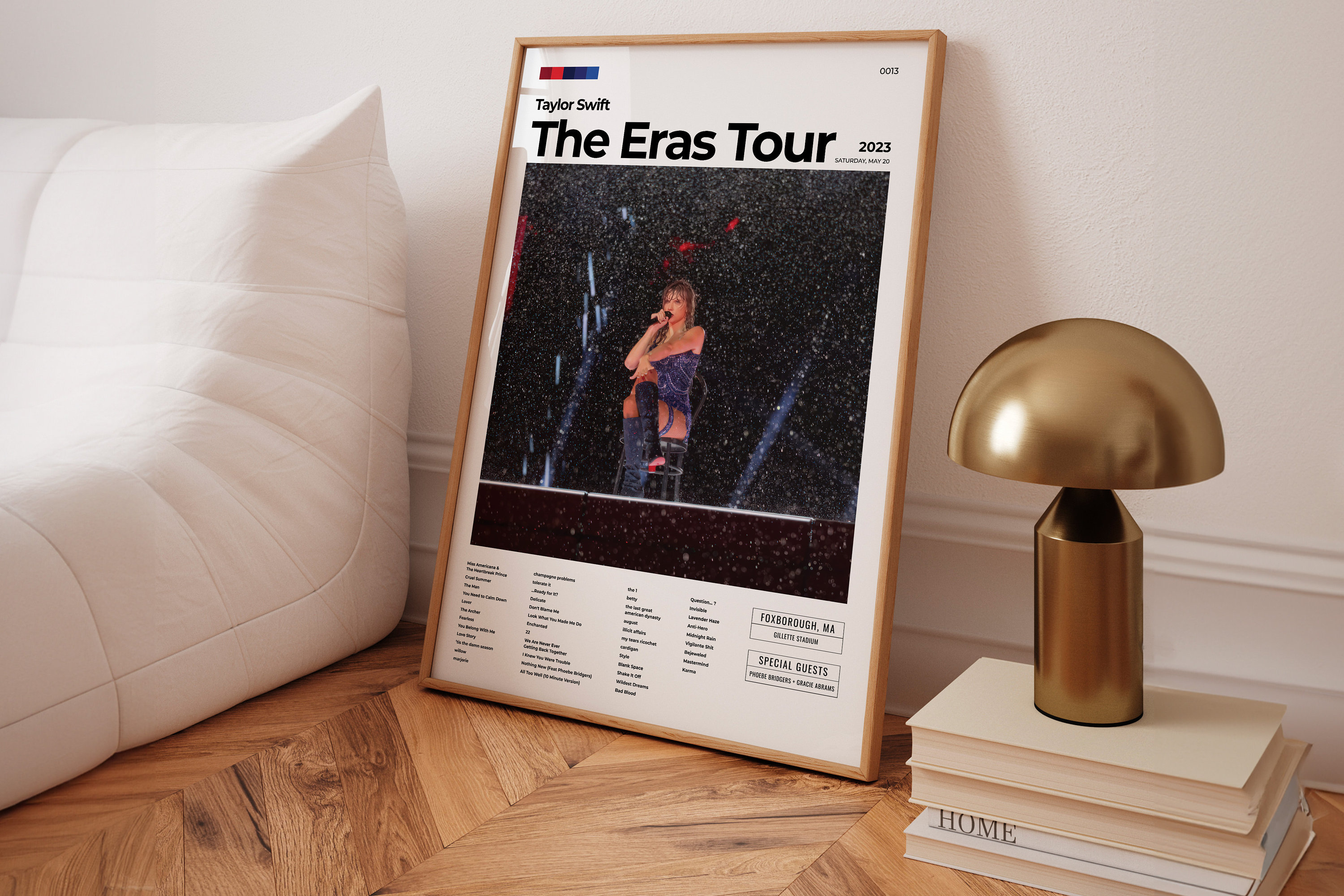 Discover Foxborough MA Night 2 Rain Show Taylor The Eras Tour Setlist Poster