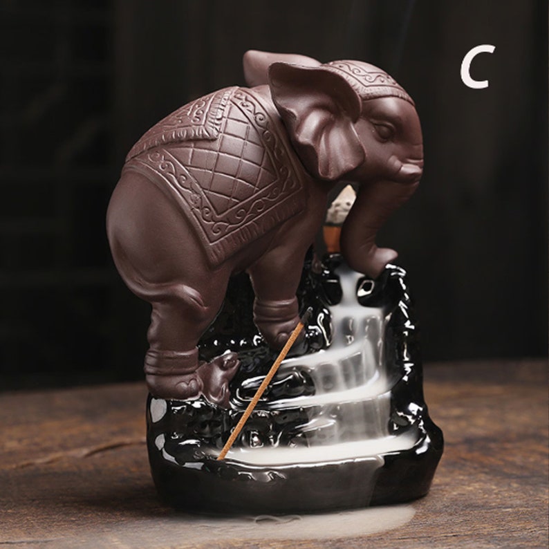 Reflow Ceramic Incense Holder, Elephant Ornamental Incense Burner, Craft Home Furnishings Etsy