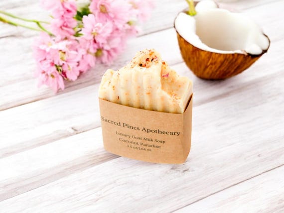 Coconut Paradise Goat Milk Soap Luxurious Handmade Bar For All Skin Types Moisturizing Natural Body Soap Spa Gift For Her Self Care Gift