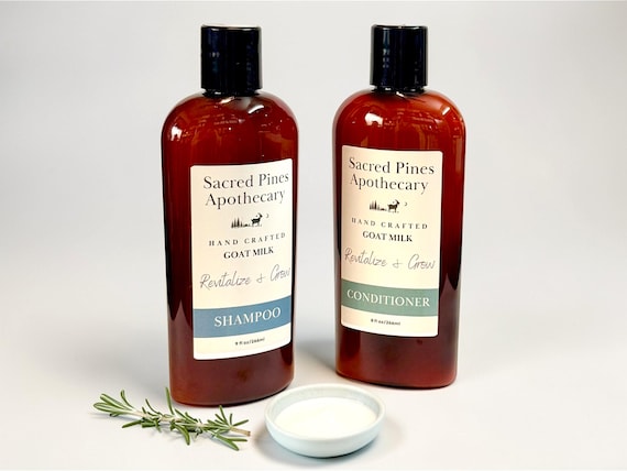 Natural Shampoo and Conditioner Set | Moisturizing Hair Care | Frizzy Hair & Dry Hair | Goat Milk Hair Care
