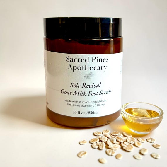 Goat Milk Foot Scrub – Colloidal Oatmeal, Pumice, Himalayan Salt, Honey & Peppermint