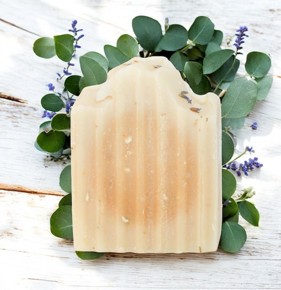 Lavender Eucalyptus Goat Milk Bar Soap Hand Cut Goat Milk Bar Soap For Dry & Sensitive Skin Handmade Goat Milk Bar Soap For All Skin Types