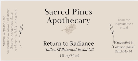 Return to Radiance  Sacred Facial Oil with Tallow Cherry Blossom Sea Buckthorn Facial Oil For Glowing Skin Tallow  Botanical Serum