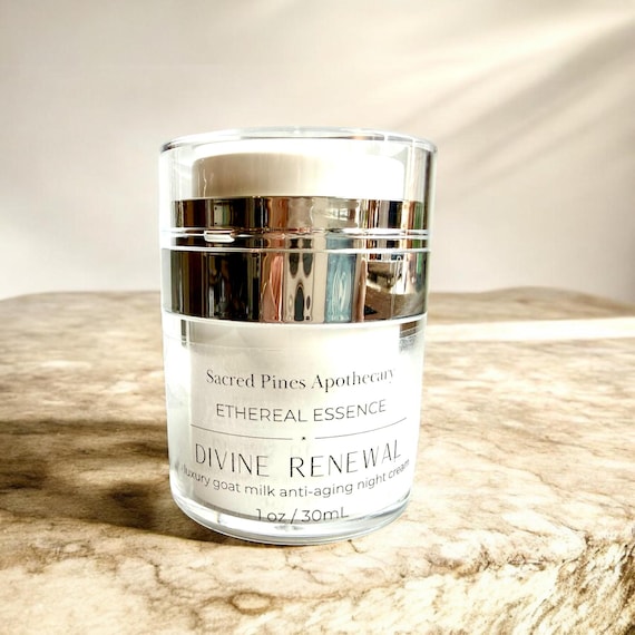 Divine Renewal All Natural Goat Milk Anti-Aging Cream Hydrating Face Moisturizer For Dry And Mature Skin Cream For Fine Lines And Wrinkles