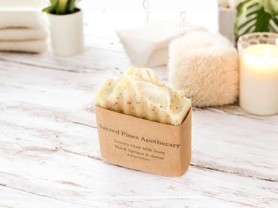 Black Spruce And Anise Goat Milk Soap Handmade Moisturizing Bar For All Skin Types Luxurious Natural Body Soap For Men Spa Gift For Him