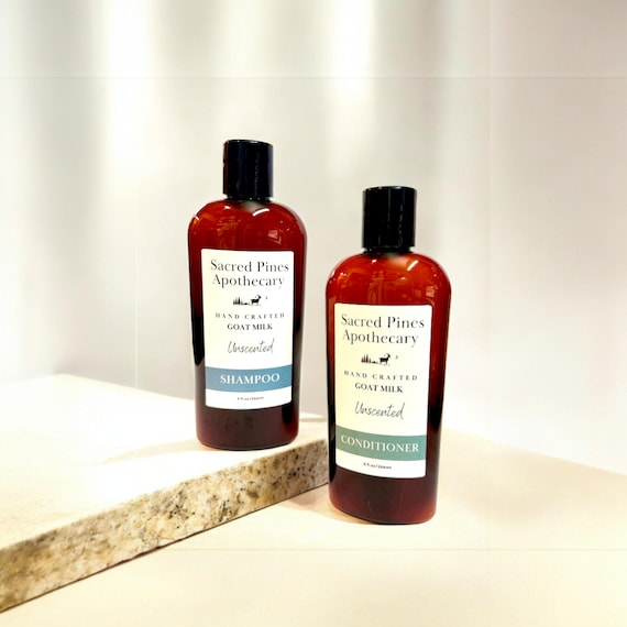 Unscented Goat Milk Shampoo Conditioner Set Natural Hair Care For ALL Types Hydrating Duo For Dry Itchy Scalp Nourishing For Men Women