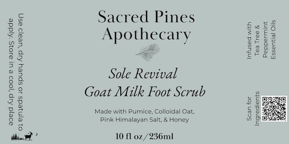Sole Revival Goat Milk Foot Scrub – Himalayan Salt Honey Pumice Colloidal Oat | Soften Exfoliate Nourish Feet Naturally Gift for Mom Gift