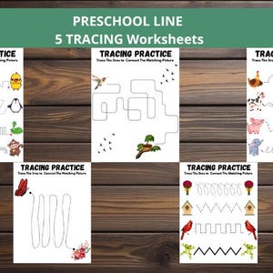 Preschool Line Tracing Worksheets, Lines Trace Pages Printable, Homeschool Busy Book, Kindergarten Curriculum Learning, Pre Handwriting