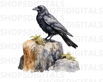 Gothic Raven PNG | Dark Bird Illustration (Digital Download)