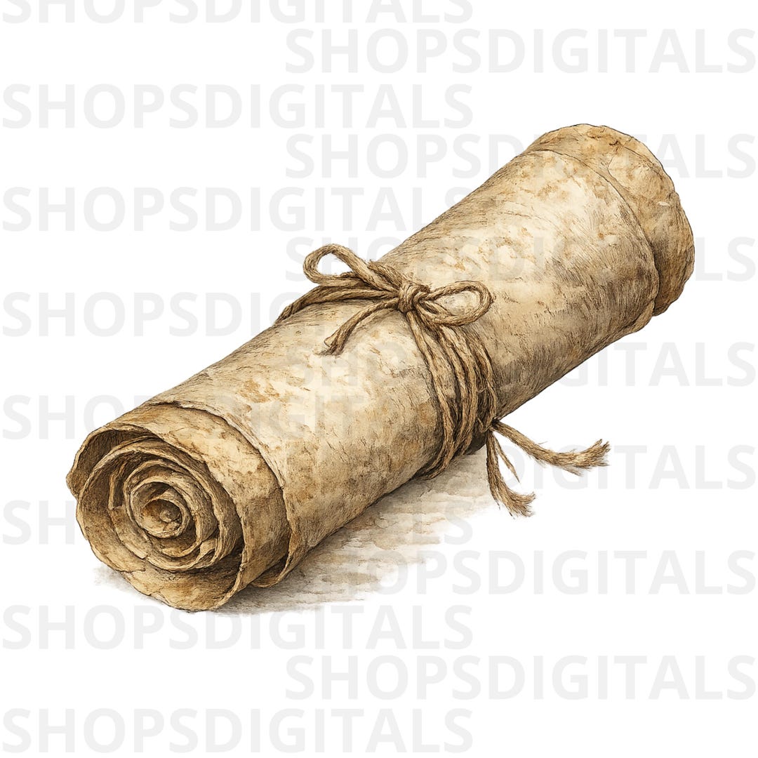 Old Roll Script Vintage Scroll PNG, Old Paper Roll Clipart, Antique Parchment ...