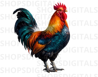 Kogut PNG, Clipart zwierząt gospodarskich, Rustykalny kurczak do pobrania w wersji cyfrowej