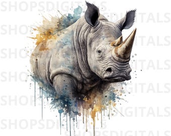 Rhino PNG, Rhinoceros Wildlife Animal Illustration