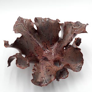 Handcrafted Coral Ceramic Sculpture: Ocean Beach Bowl Home Decor