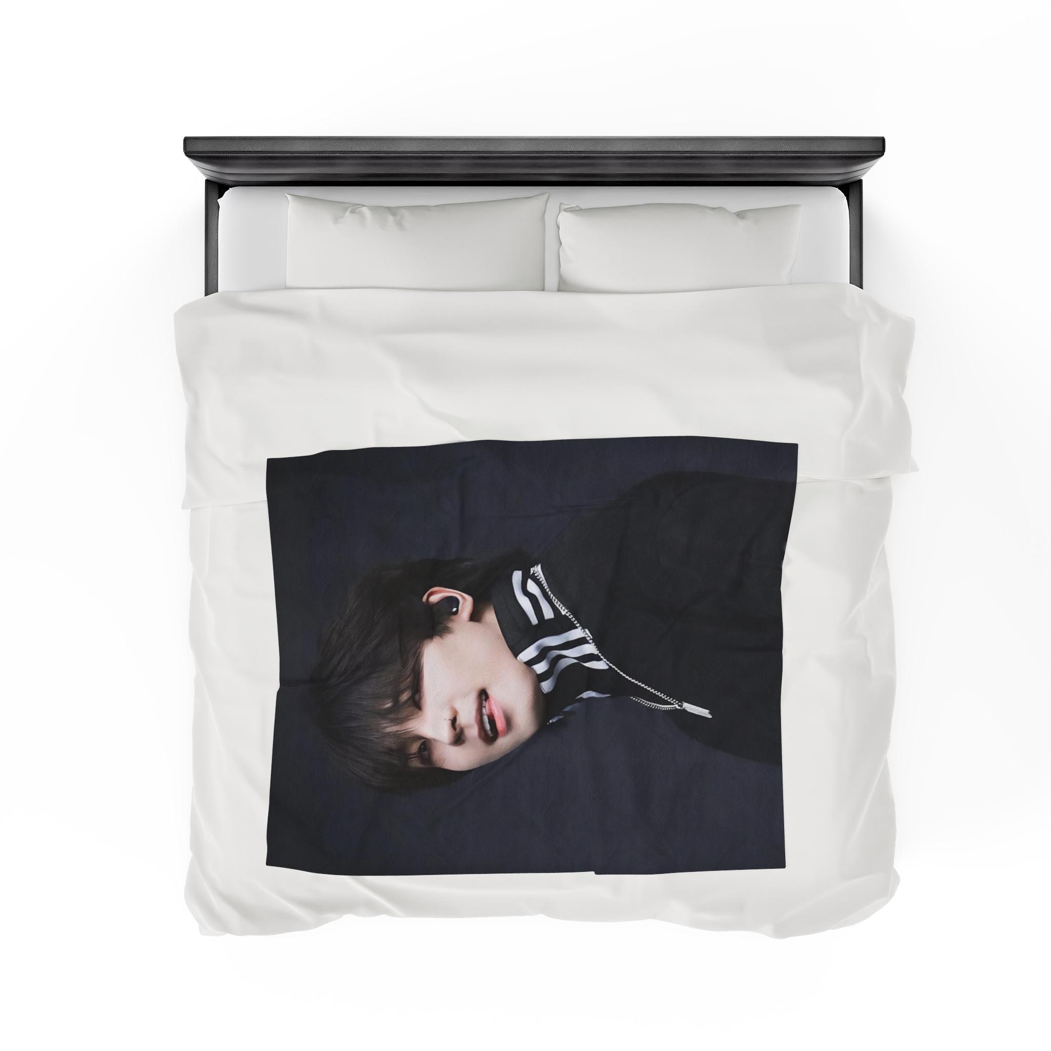 セブチ ウォヌ 2025 BIG MINI PHOTO BLANKET Wonwoo Stunning Photo Blanket, Seventeen Blanket, Kpop Blanket