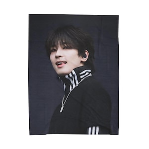 Wonwoo Stunning Photo Blanket, Seventeen Blanket, Kpop Blanket, Seventeen Follow Again, Seventeen Spill the Feels, Seventeen World tour