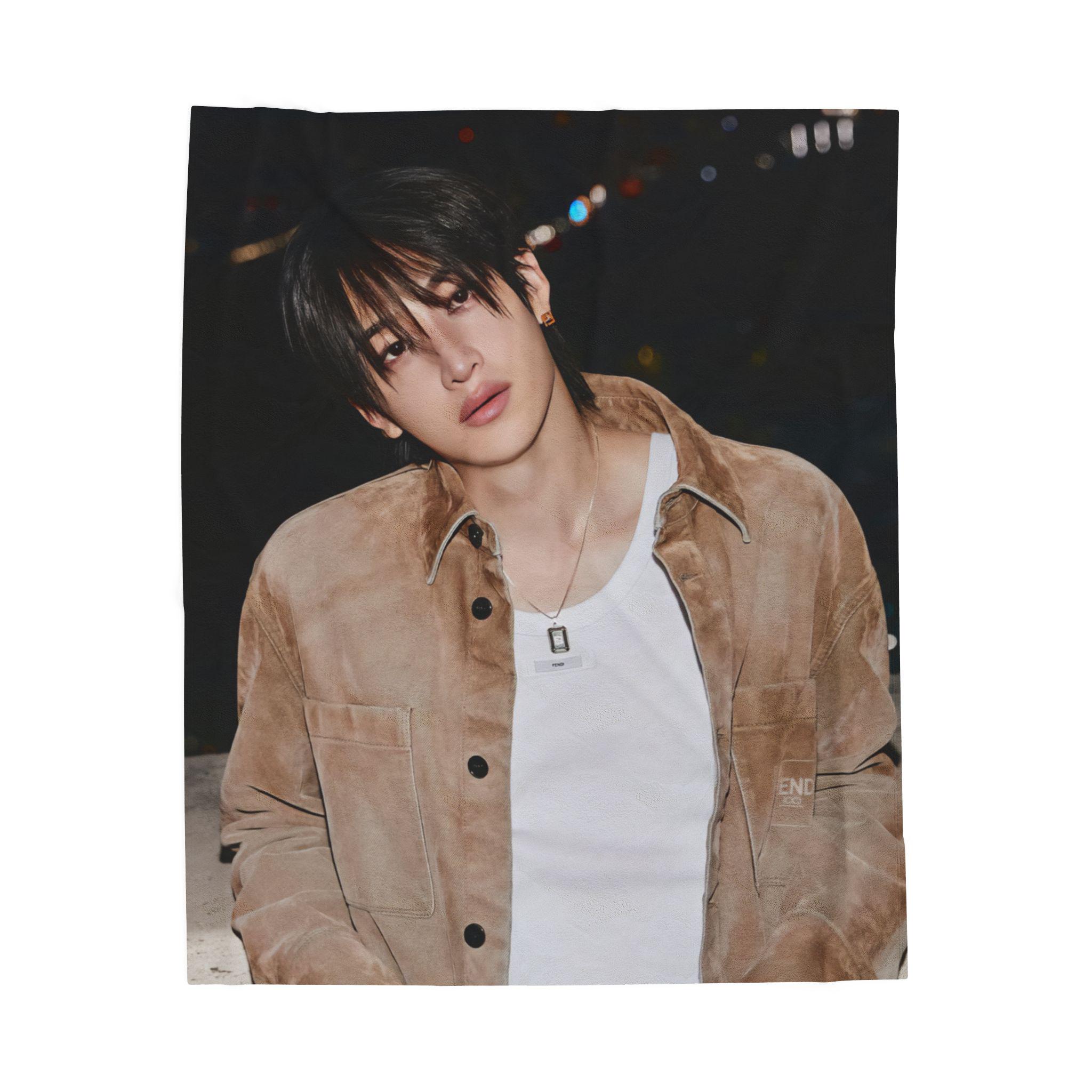 Bang Chan Brown Jacket Blanket, Stray Kids Blanket, Kpop Blanket