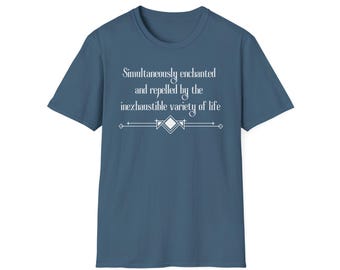 Camiseta de El Gran Gatsby - Encantado y Repelido - Regalo de F. Scott Fitzgerald - Camiseta con cita literaria - Camiseta para amantes de los libros