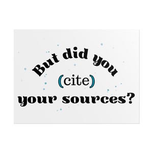 Póster "¿Citaste tus fuentes?" - Arte mural para profesores de inglés - Decoración para el aula - Impresión de gramática - Humor sobre citas MLA imagen 4