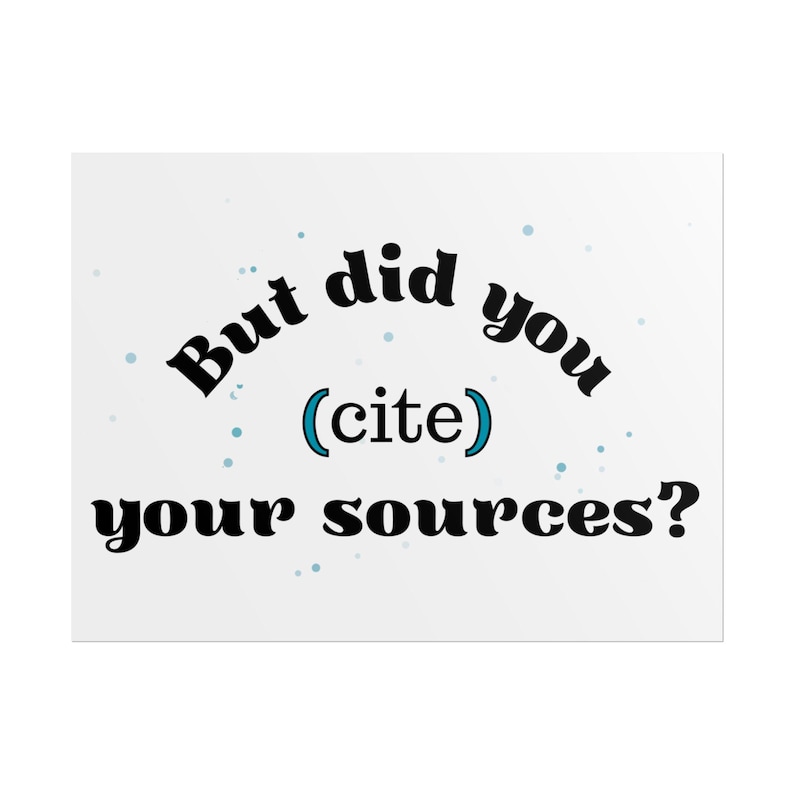 Póster "¿Citaste tus fuentes?" - Arte mural para profesores de inglés - Decoración para el aula - Impresión de gramática - Humor sobre citas MLA imagen 4