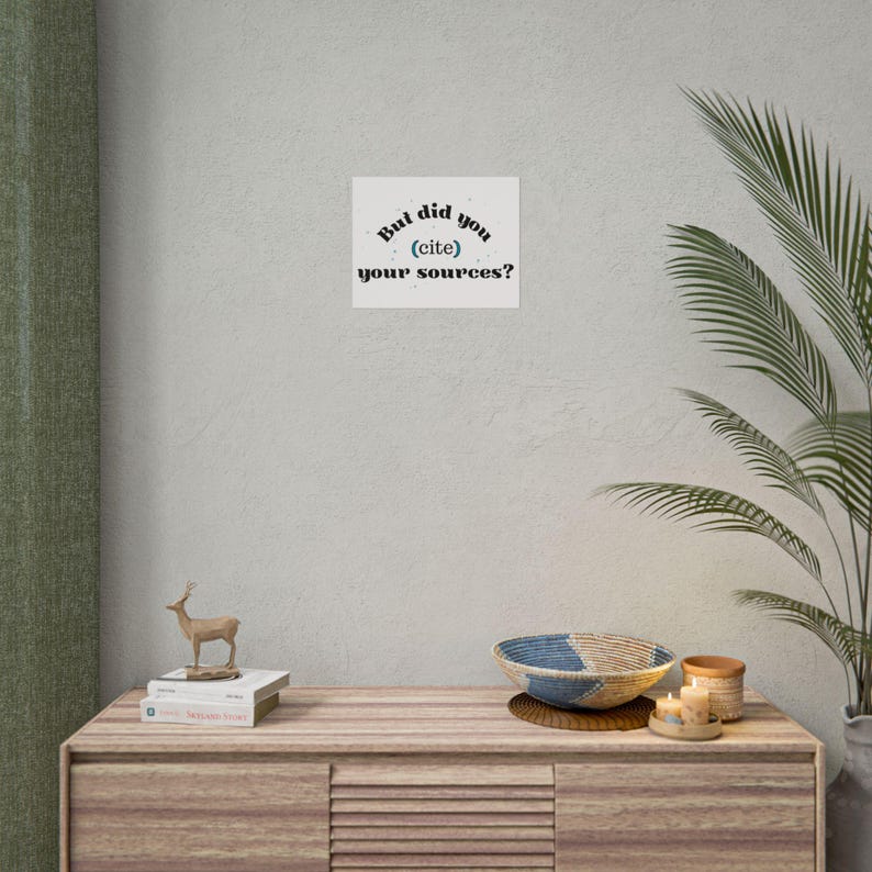 Póster "¿Citaste tus fuentes?" - Arte mural para profesores de inglés - Decoración para el aula - Impresión de gramática - Humor sobre citas MLA 14″ x 11″ (Horizontal)