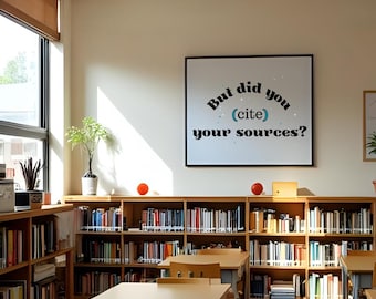 Póster "¿Citaste tus fuentes?" - Arte mural para profesores de inglés - Decoración para el aula - Impresión de gramática - Humor sobre citas MLA