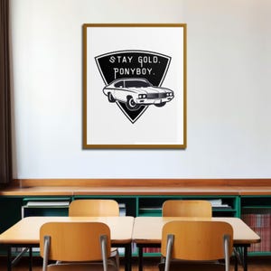 Classic Literature Poster: The Outsiders Ponyboy Quote - S.E. Hinton Gift for Book Lovers, Teachers, Readers, Literary Fans