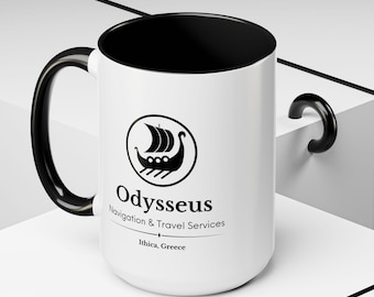 Taza de la Agencia de Viajes Odiseo - Taza de café de mitología griega para profesores de inglés - Regalo de humor literario