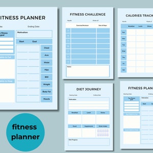 Fitness Planner, Weight Loss Tracker, Workout Planner, Fitness Journal, Wellness Tracker,Health Goal,Printable Workout Planner,Habit Tracker