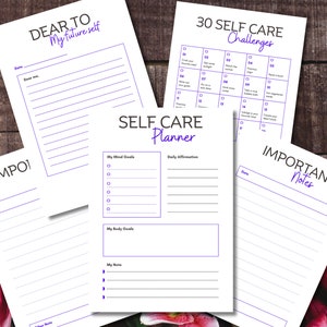 Self Care Bundle, Self Care Planner, Self Care Journal, Digital Planner, Wellness Journal, Mental Health Mindfulness, Instant Download, PDF
