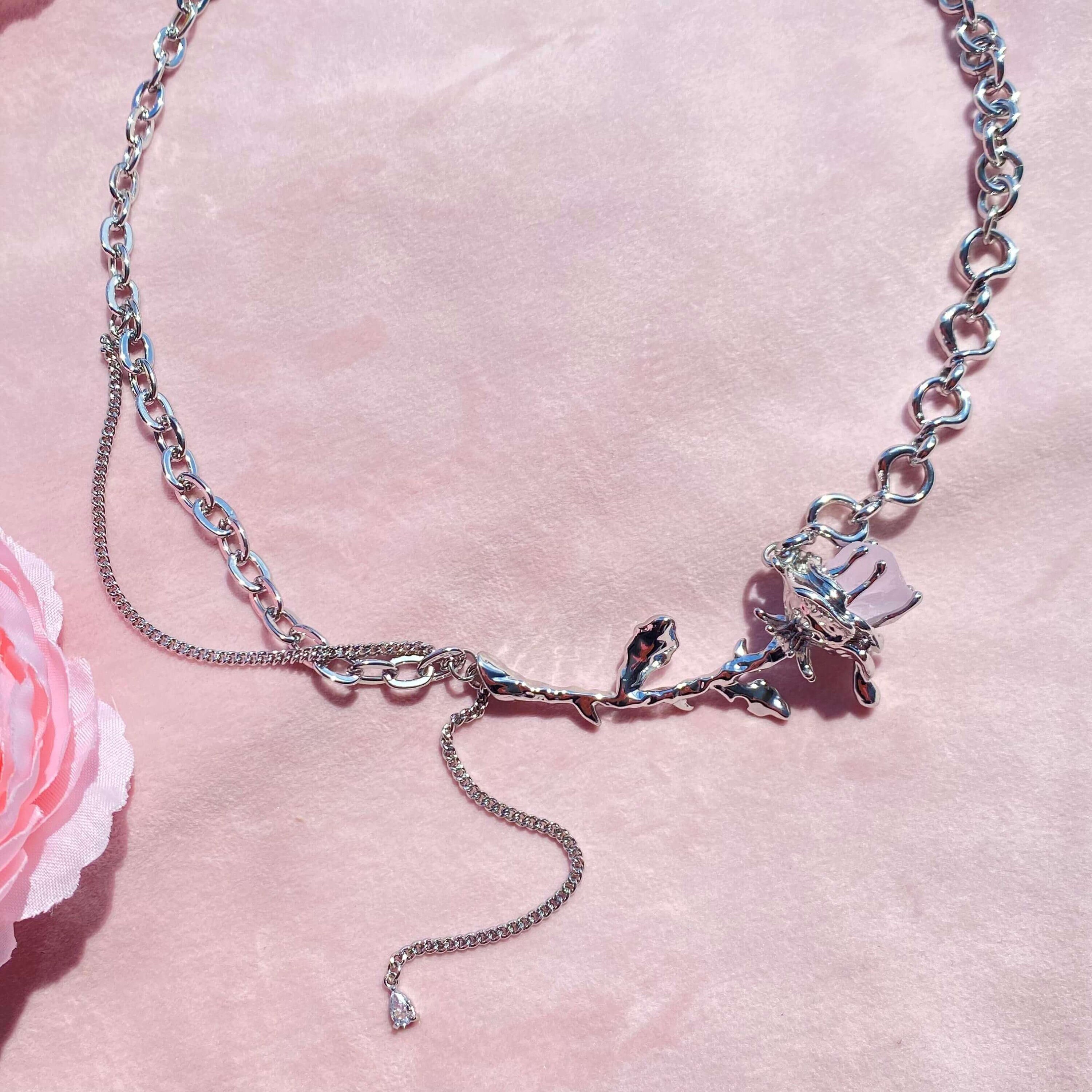 ブレスレット LESS IS MORE rose gemstone necklace il_fullxfull.602384388_orew.jpg
