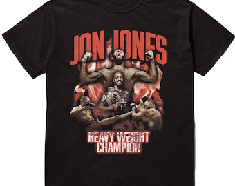 Jon Jones, Heavy Weight Champion, Cotton, Short Sleeve T-Shirt, in Black
